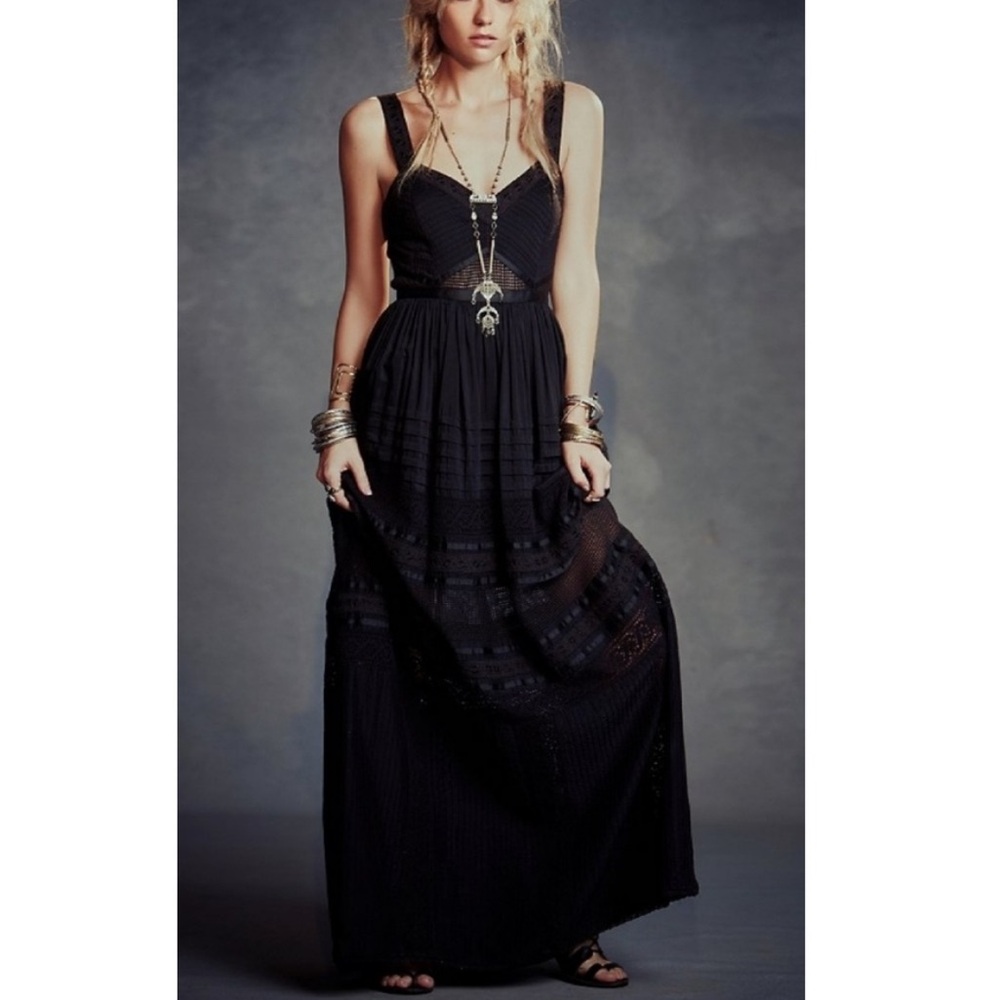 Free People X Jill’s Special Limited Edition Story Sheer Mesh Inserts Maxi Dress